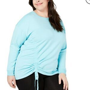 Ideology Plus Size Ruched-Side Top (Crystal Mist, 2X)